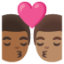 kiss, man, man, medium-dark skin tone, medium skin tone